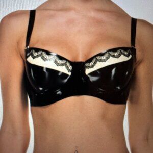 Libidex Fantasia Latex Bra, Size M, B Cup, Black